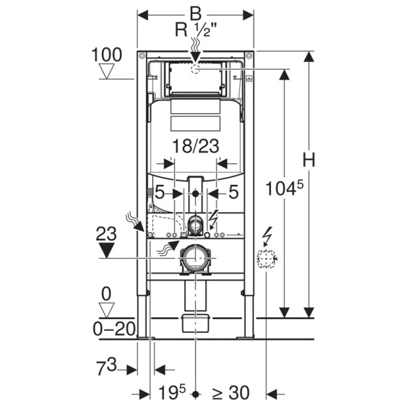 Инсталляция для подвес. унитаза,  Duofix 112 см, со смывным бачком Sigma 12 см (111.300.00.5)