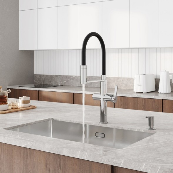 Смеситель для кухни 30к IDDIS IKNSBFFi05 &amp;quot;Ikon&amp;quot; с вых для пит. фильтра выс.гибкий излив ХРОМ - IKNSBFFi05 