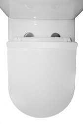 Унитаз-компакт Azario FRETTA ROUND 650х340х770 напольный, безободковый, со смывным механизмом Geberit, бачком и сиденьем микролифт (AZ-1217 + AZ-1216-G)