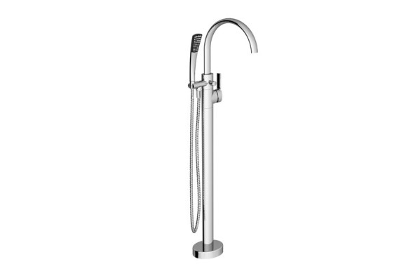 Смеситель для ванны Ravak FM 080.00, напольный, однорычажный, с душевой лейкой, хром  (X070059)