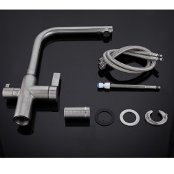 Смеситель для кухни 35к G4399-4 GAPPO с вых. для питьевого фильтра, нерж. сталь, САТИН - G4399-4 