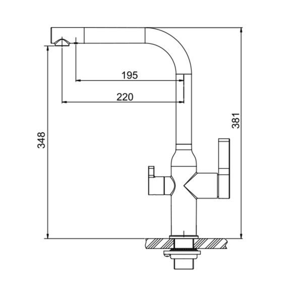 Смеситель для кухни 35к G4399-4 GAPPO с вых. для питьевого фильтра, нерж. сталь, САТИН - G4399-4 