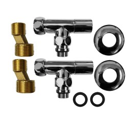 Соединение угловое с круглым вентилем для полотенцесушителей Azario гайка-штуцер 3/4&amp;quot;х1/2&amp;quot;, хром (4670030723666)