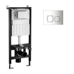 Система инсталляции WAVE, двухрежимная квадратная кнопка A3 хром, ПНЕВМАТИКА - 552521 