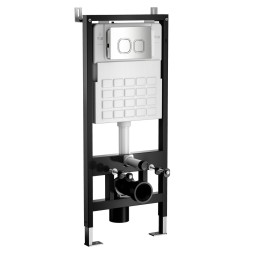 Система инсталляции WAVE, двухрежимная квадратная кнопка A3 хром, ПНЕВМАТИКА - 552521 