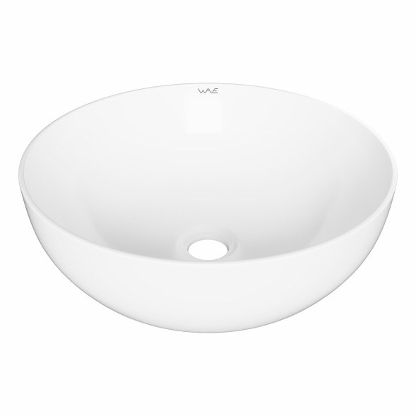Раковина накладная на столешницу WAVE Round 405*405*140 ш*г*в без перелива,белый,круг - 552545 