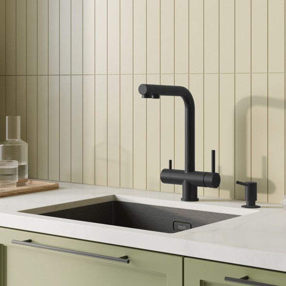 Смеситель для кухни 35к IDDIS UMBBLPFi05 &amp;quot;Umbra&amp;quot; с вых для пит.фильтра выс.пов.излив, ЧЕРНЫЙ мат. - UMBBLPFi05 