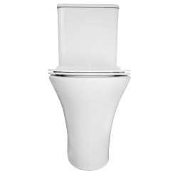 Унитаз-компакт Azario FRETTA ROUND 650х340х770 напольный, безободковый с бачком и сиденьем микролифт (AZ-1217 + AZ-1216)