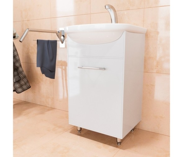 Тумба д/ванной &amp;quot;АлАн-47&amp;quot; белый, правая под раковину Дора-47 (ОК) (ЛДСП) - 528086 