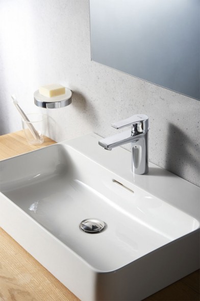 Смеситель для раковины KLUDI ZENTA SL 100, донный клапан PUSH-OPEN, хром (482980565)