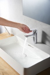 Смеситель для раковины KLUDI ZENTA SL 100, донный клапан PUSH-OPEN, хром (482980565)