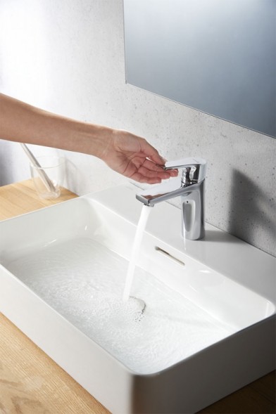 Смеситель для раковины KLUDI ZENTA SL 100, донный клапан PUSH-OPEN, хром (482980565)