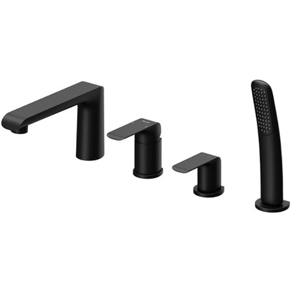 Смеситель на борт ванны Ravak Flat FL 026.20 керамический картридж, черный матовый (X070176)