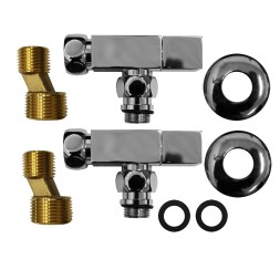 Соединение угловое с квадратным вентилем для полотенцесушителей Azario гайка-штуцер 3/4&amp;quot;х1/2&amp;quot;, хром (4620768888861)