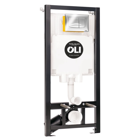 Инсталляция для подвесного унитаза  OLI 80 ECO с механической панелью слива River Della хром (886914RDOO)