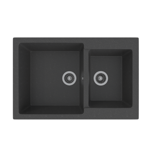 Мойка ML-GMS13 СТАНДАРТ двухчашевая, черный (308), 767*502*190мм - 00-00003523 