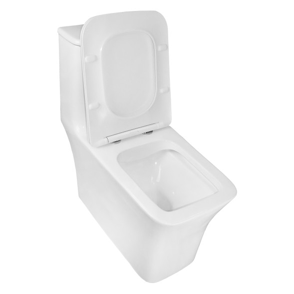 Унитаз-моноблок AZARIO GRESSA 705х370х760 напольный, безободковый, в комплекте с сиденьем дюропласт микролифт, белый (AZ-1111)