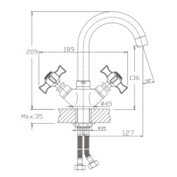 Смеситель для кухни 1/2 кер HB4524 HAIBA п/гайку - HB4524 