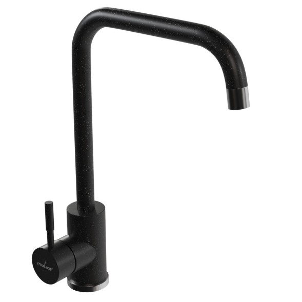 Смеситель для кухни 35к MIXLINE ML-GS12 (308) черный высок. излив - ML-GS12 (308) 