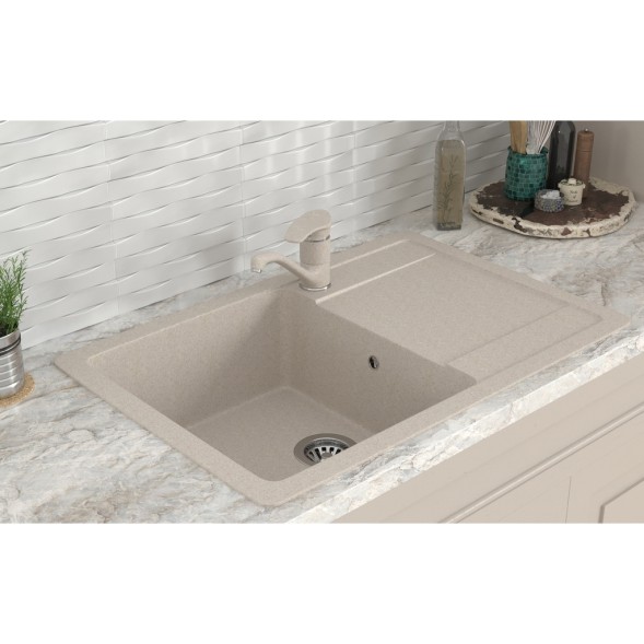 Мойка ML-GMS15 СТАНДАРТ с крылом, бежевый (328), 640*505*185мм - 00-00002370 