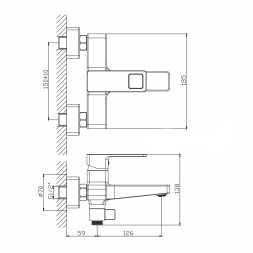Смеситель для ванны 35k MIXLINE ML34-01 &amp;quot;Solo Black&amp;quot; ЧЕРНЫЙ - ML34-01 