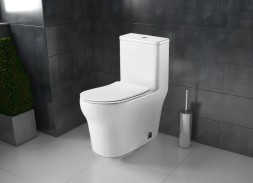 Унитаз-моноблок AZARIO SINTO 720х390х765 напольный, в комплекте с сиденьем дюропласт микролифт, белый (AZ-1098)