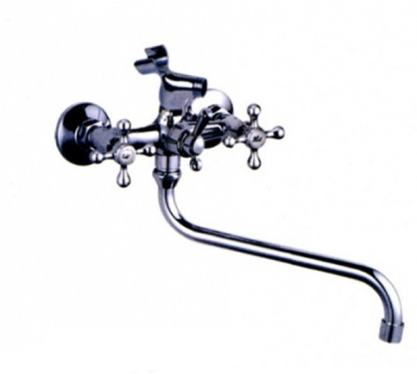 Смеситель для ванны и раковины 1/2 кер L2208 Ledeme КРЕСТ с шар перекл, латунь - L2208 