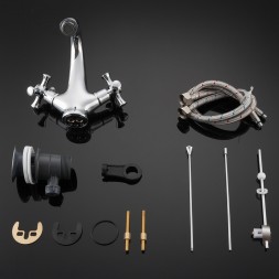 Смеситель для раковины 1/2 кер G1042 GAPPO литой, креп. 2 шпильки, ХРОМ - G1042 