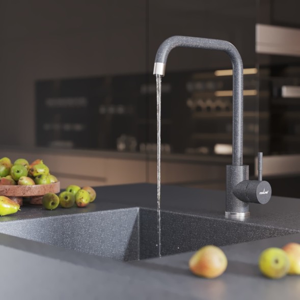 Смеситель для кухни 35к MIXLINE ML-GS12 (309) темно-серый высок. излив - ML-GS12 (309) 