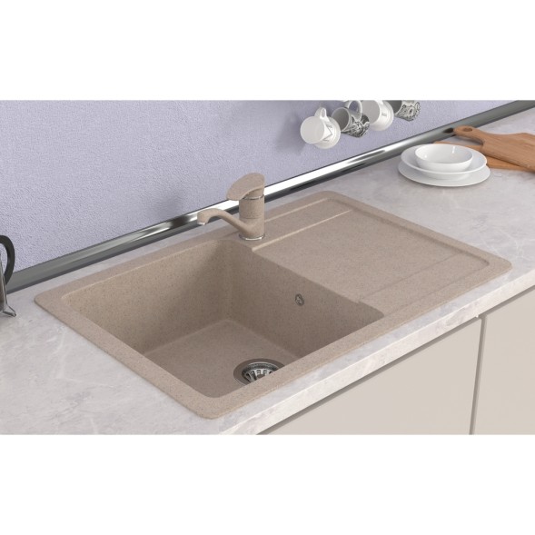 Мойка ML-GMS15 СТАНДАРТ с крылом, песочный (302), 640*505*185мм - 00-00002368 