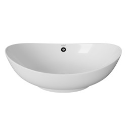 Раковина накладная на столешницу WAVE Star 590*390*195 ш*г*в с переливом,белый,овал - 552547