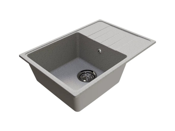 Мойкa ML-GMU06 УЛЬТРА с крылом, серый камень, 600*420 мм (глуб. чаши 170) - 00-001420 