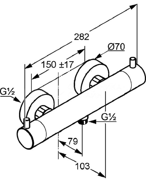 Смеситель для душа Kludi Bozz с термостатом, хром (352030538)