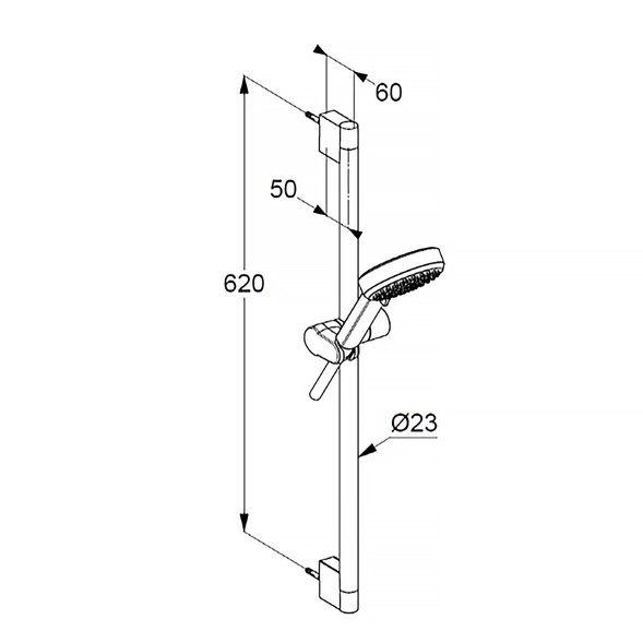 Душевой набор Kludi Dive S 3S, 3 режима, 60 см, хром (6863005-00)
