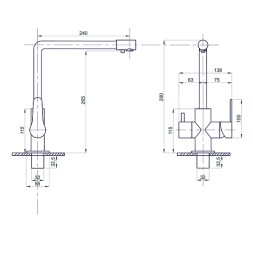 Смеситель для кухни 35k MIXLINE MLSS-03201 БРОНЗА  подкл.к фильтру* - MLSS-03201 Бронза 