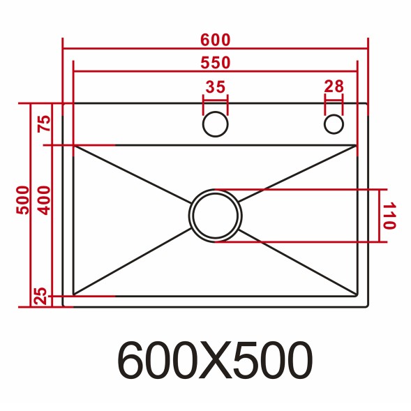 Кухонная мойка AZARIO NICOLE (600*500*220) нержавеющая сталь серебро (сифон, диспенсер,коландер) (AZS6050N)