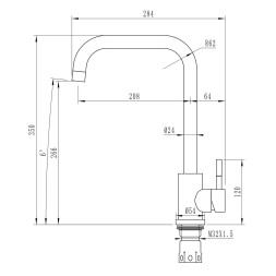 Смеситель для кухни 35к MIXLINE ML-GS12 (310) серый высок. излив - ML-GS12 (310)