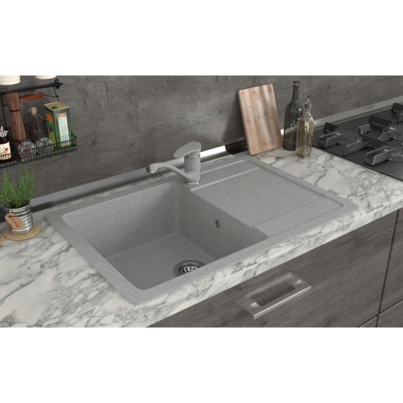 Мойка ML-GMS15 СТАНДАРТ с крылом, светло-серый (310), 640*505*185мм - 00-00002367 