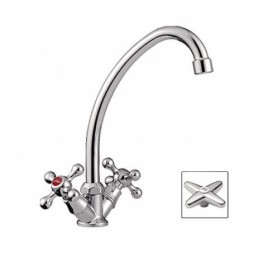 Смеситель для кухни 1/2 кер L4020 Ledeme КРЕСТ, силумин - L4020 