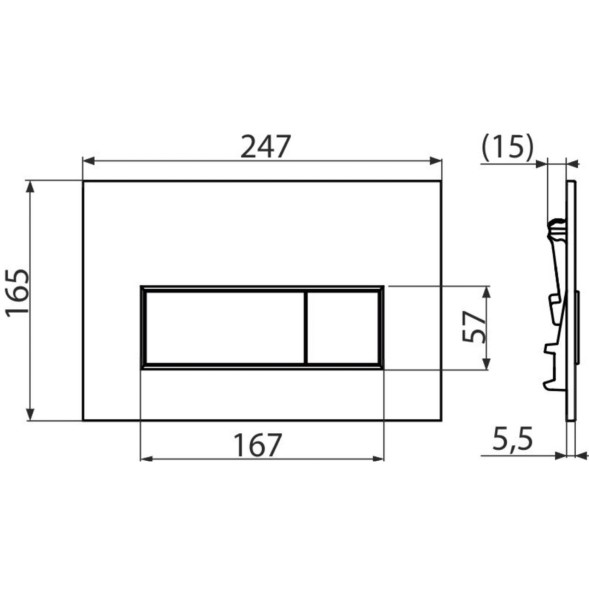 Кнопка для инсталляции ALCAPLAST/Alcadrain М578 прямоуг, ЧЕРНАЯ матовая - M578 