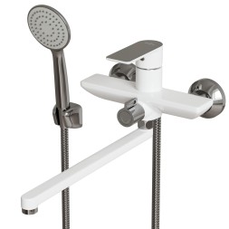 Смеситель для ванны и раковины 35k MIXLINE ML33-02 "City White" БЕЛЫЙ/ХРОМ - ML33-02