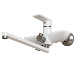 Смеситель для ванны и раковины 35k MIXLINE ML33-02 "City White" БЕЛЫЙ/ХРОМ - ML33-02