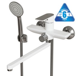 Смеситель для ванны и раковины 35k MIXLINE ML33-02 "City White" БЕЛЫЙ/ХРОМ - ML33-02