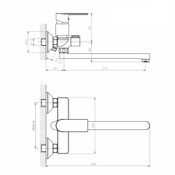 Смеситель для ванны и раковины 35k MIXLINE ML33-02 "City White" БЕЛЫЙ/ХРОМ - ML33-02