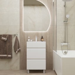 Тумба д/ванной &amp;quot;БРИКС-50&amp;quot; 2 ящика под раковину &amp;quot;Breeze 50&amp;quot; мебельный (Sanita Luxe) (ПВХ) - 555633 