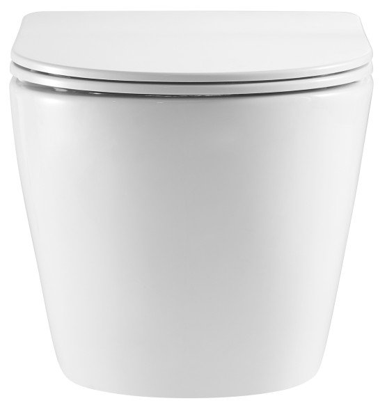 Унитаз подвесной Azario Grado 370х490х360 безободковый, с системой антивсплеск (Торнадо) в комплекте с сидением микролифт (AZ-0046-UQ)