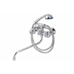 Смеситель для ванны и раковины 1/2 кер ПРОФСАН ПСМ-158-48 "ЕВРО", эксцентрики "ЕВРО", ХРОМ - PSM-158-48