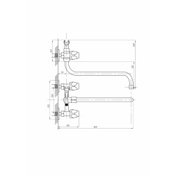 Смеситель для ванны и раковины 1/2 кер ПРОФСАН ПСМ-158-48 "ЕВРО", эксцентрики "ЕВРО", ХРОМ - PSM-158-48