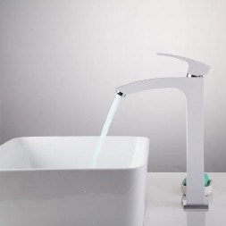 Смеситель для раковины 35к G1007-18 GAPPO высокий, литой, БЕЛЫЙ-ХРОМ - G1007-18 