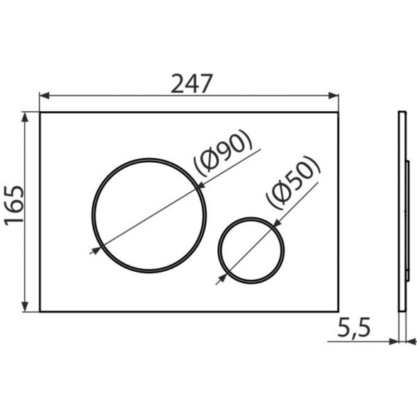Кнопка для инсталляции ALCAPLAST/Alcadrain М678 круг, ЧЕРНАЯ матовая - M678 